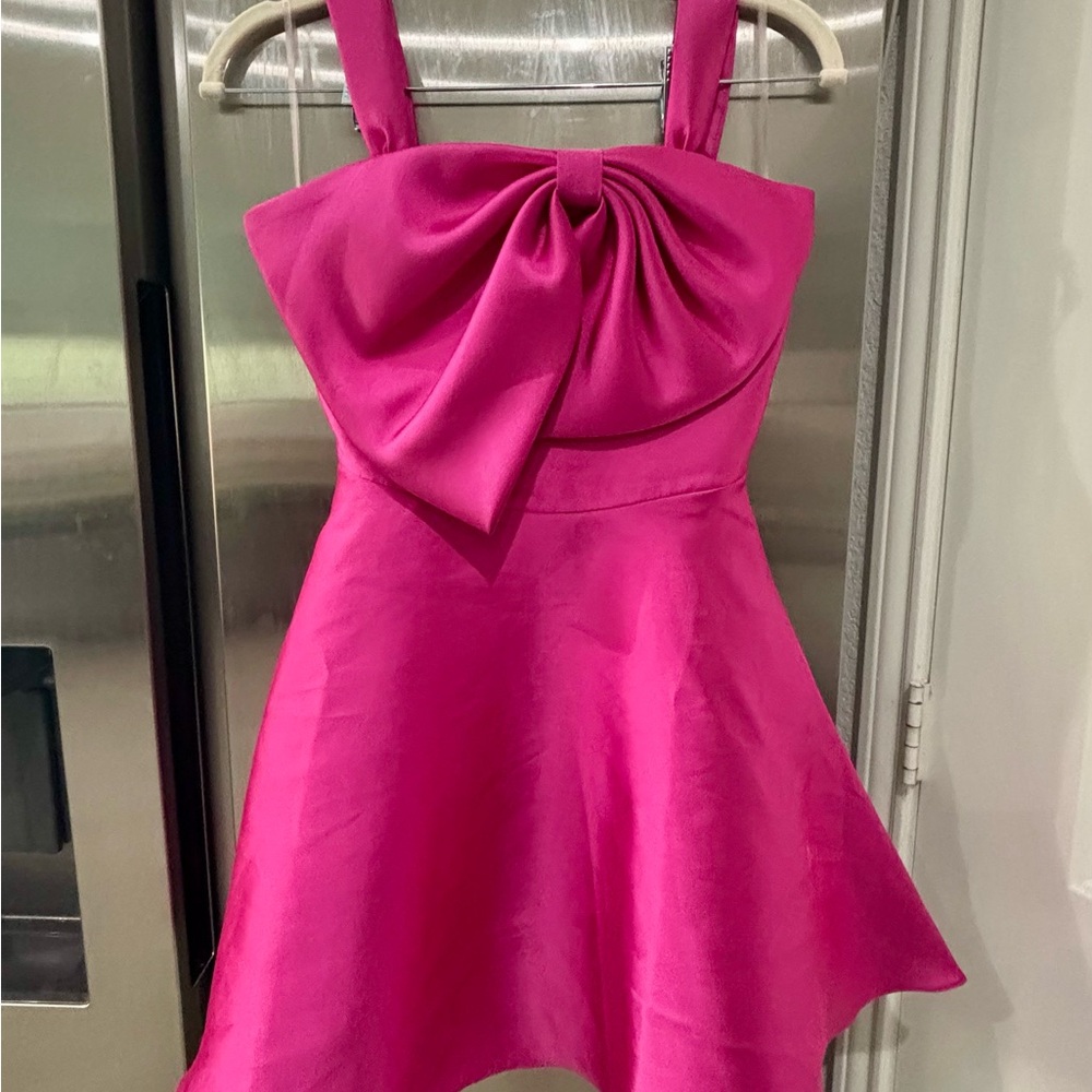 Rare Editions Fuchsia Kids Dress with Bow